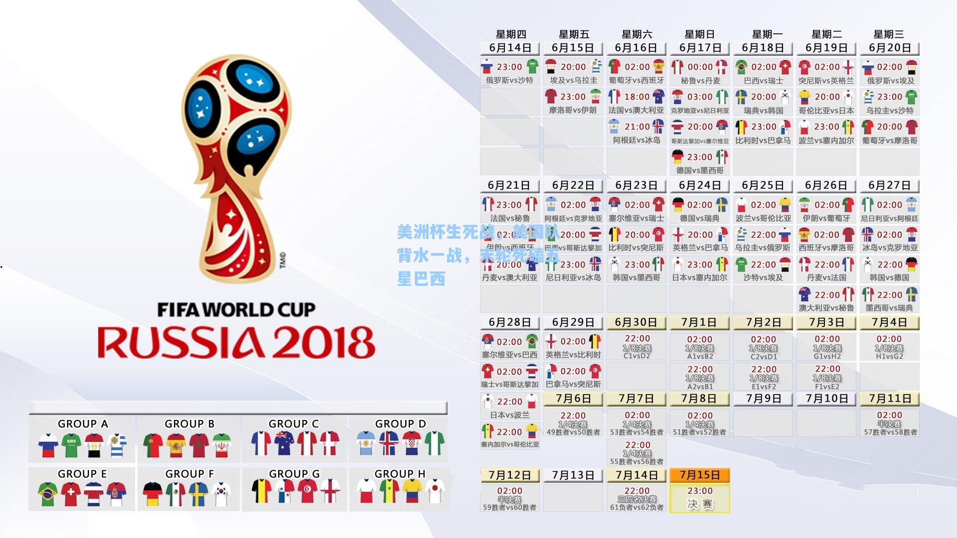 美洲杯生死战，美国队背水一战，末轮死磕五星巴西